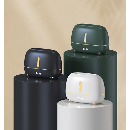 Umidificator de tip flacara, , cu aromaterapie, 7 culori, 250 ml, alb [7]