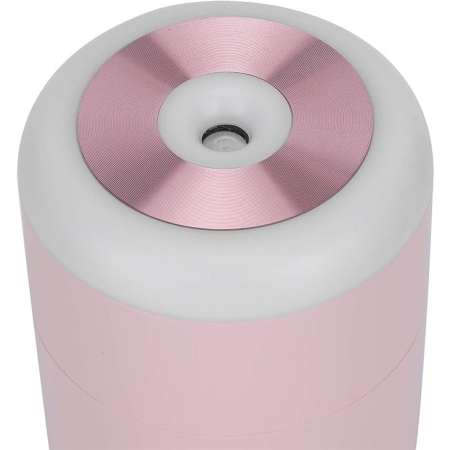 Umidificator, H2O, cu Difuzor de Aroma, Lumina de Noapte LED in 7 Culori, Zgomot Redus, 14.7x7.2cm, 350mL, Culoare Roz [11]