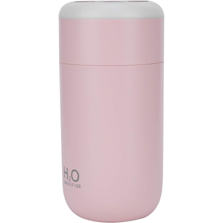 Umidificator, H2O, cu Difuzor de Aroma, Lumina de Noapte LED in 7 Culori, Zgomot Redus, 14.7x7.2cm, 350mL, Culoare Roz [10]
