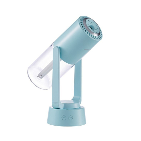 Umidificator si Purificator aer ultrasonic portabil, rezervor 200ml, cu ioni negativi, LED 7 culori, rotatie 360 grade, Turcoaz [2]
