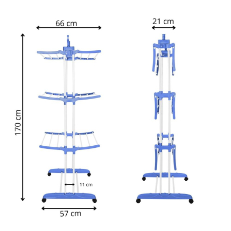 Uscator vertical pentru rufe, mobil si pliabil, cu doua umerase, 75x57x170cm, sarcina 15kg [28]