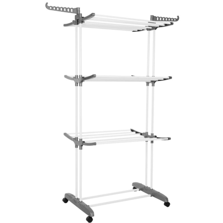 Ligheane si uscatoare rufe - Uscator vertical pentru rufe, mobil si pliabil, cu doua umerase, 75x57x170cm, sarcina 20kg