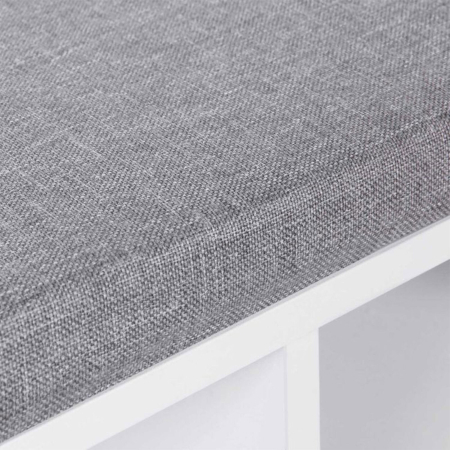 VASAGLE Banca pentru hol cu suport pentru pantofi, 10 compartimente, cu perna, 104x48x30cm, alb [5]