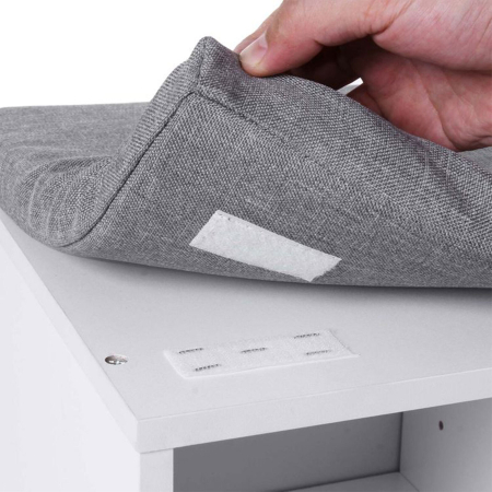 VASAGLE Banca pentru hol cu suport pentru pantofi, 10 compartimente, cu perna, 104x48x30cm, alb [6]