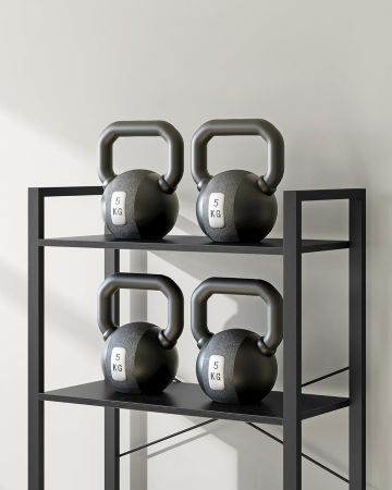 VASAGLE Biblioteca 6 niveluri, cu cadru metalic si rafturi PAL, 66x30x186 cm, negru [4]