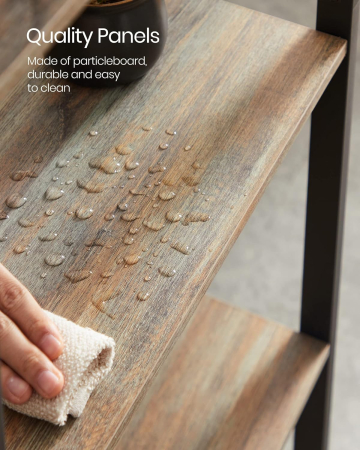 VASAGLE Biblioteca cu 14 rafturi din lemn, cadru metalic, 24x158x166cm, stil industrial, stejar si negru [6]