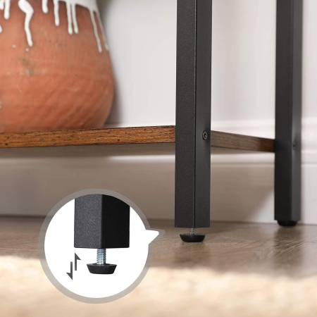 VASAGLE Biblioteca cu 5 rafturi de depozitare, cadru otel, stil industrial, 62x24x165cm, maro rustic si negru [5]