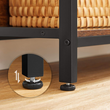 VASAGLE Biblioteca cu rafturi deschise, 8 compartimente, design industrial, 80x33x149cm, maro retro si negru [7]