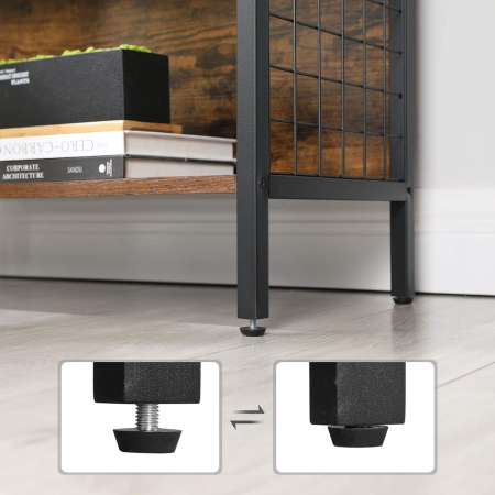 VASAGLE Biblioteca, raft cu 4 niveluri, cadru otel si polite din MDF, 74x30x155cm, maro rustic si negru [7]