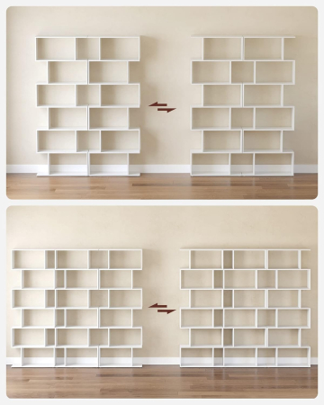 VASAGLE Biblioteca, raft cu 6 unitati de depozitare, pentru living, din lemn, 24x190x70cm, alb [7]