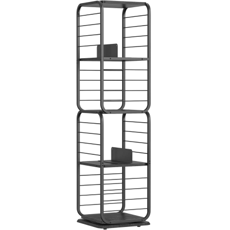 MOBILIER - VASAGLE Biblioteca rotativa 360 grade, cadru metalic, cu 5 polite MDF, 43x43x158cm, negru