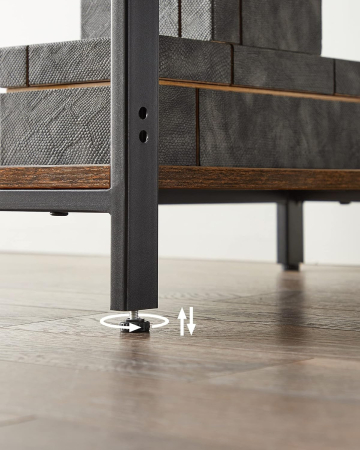 VASAGLE Birou cu 2 rafturi pe stanga sau dreapta, cadru din otel, 50x100x75cm, industrial, maro rustic si negru [10]