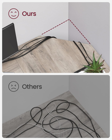 VASAGLE Birou de colt in forma de L, cu 2 rafturi de depozitare, 138x138x75cm, industrial, gri si negru [5]