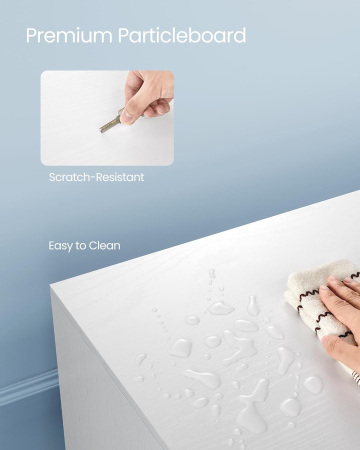 VASAGLE Comoda pentru TV de pana la 65 inch, cu 2 usi si raft reglabil, 40x140x50 cm, alb [5]