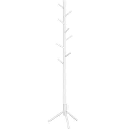 Cuiere - VASAGLE Cuier pentru haine, din lemn masiv, tip pom, cu 8 carlige, 175cm, alb