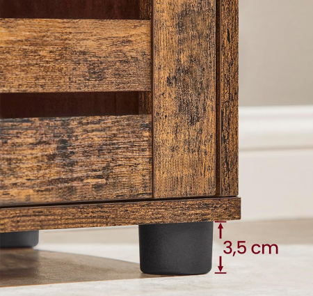 VASAGLE Dulap de baie, cu 3 compartimente deschise si spatiu de depozitare cu usa, 40x30x167cm, maro vintage [7]