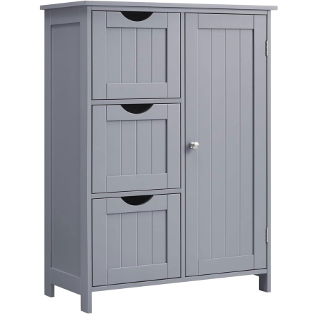 Casă - VASAGLE Dulap de baie, din MDF, cu 3 sertare, raft reglabil, 30x60x81cm, gri