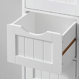 VASAGLE Dulap de depozitare de podea pentru baie, din lemn cu 4 sertare, 30x30x82cm, alb [8]