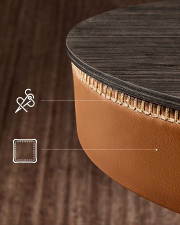 VASAGLE Masa de bar maro caramel, 59x59x(83-105) cm – inaltime reglabila, compartiment de depozitare [6]