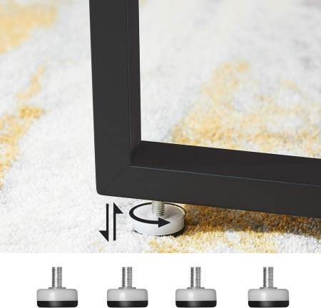 VASAGLE Masa de cafea rotunda, stil industrial, cadru metalic si blat lemn, 88x88x47cm, maro rustic si negru [7]