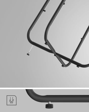 VASAGLE Masuta de cafea rotunda cu cos de stofa, stil modern, 45x50cm, negru-gri [6]