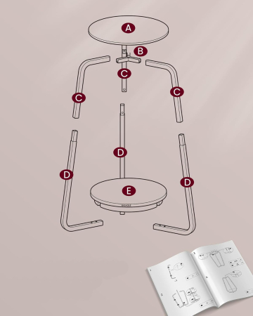 VASAGLE Masuta rotunda tip noptiera, blat din sticla si raft inferior din PAL, cadru metalic, 30x30x55 cm, alb [5]