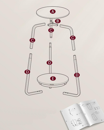VASAGLE Masuta rotunda tip noptiera, blat din sticla si raft inferior din PAL, cadru metalic, 30x30x55 cm, negru [6]