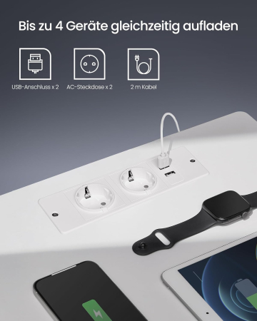 VASAGLE noptiera cu iluminare LED reglabila, 35x40x55 cm, 2 sertare, raft deschis, MDF si PAL, alb [4]