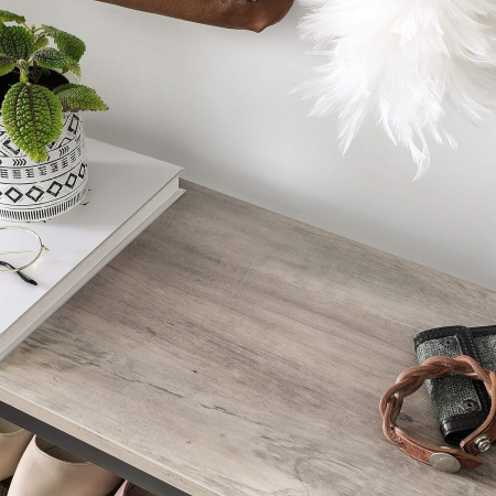 VASAGLE Raft de pantofi metalic, cu 4 nivele plus polita superioara, stil industrial, 100x30x93cm, gri si negru [7]