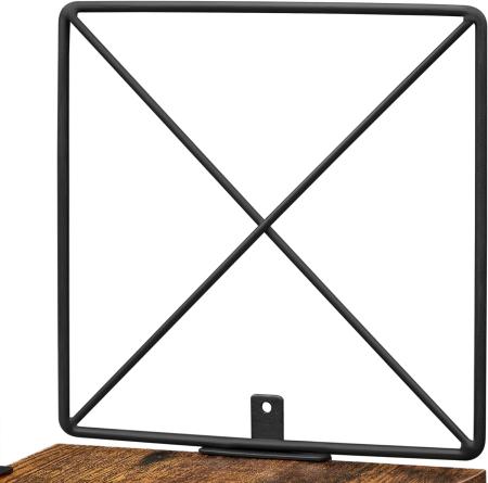 VASAGLE Raft de perete pentru colt, cadru otel cu 5 etaje din MDF, 20x20x128cm, maro rustic si negru [6]