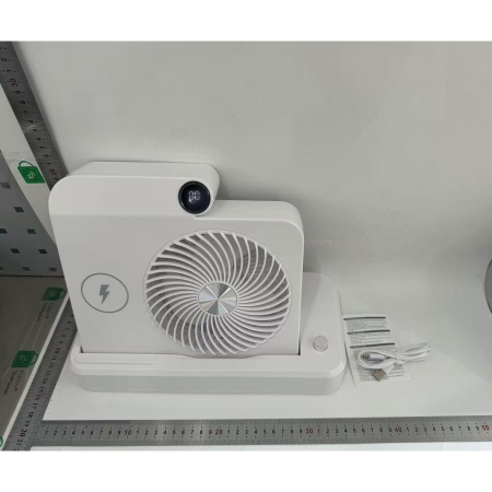 Ventilator 2in1, , Functie Incarcare Telefon Wireless, 100 Trepte de Viteza, 2400 mAh, 5V, 2A, 25 x 16.5 x 24 cm, Alb [6]