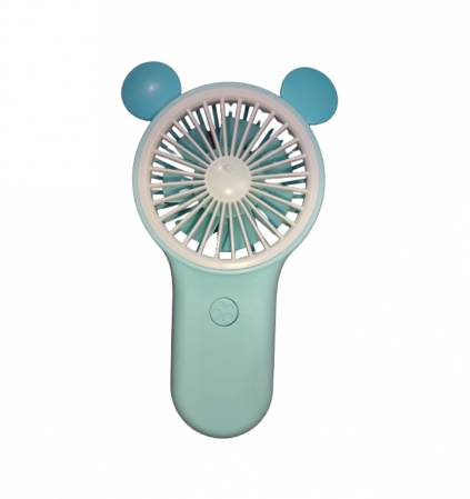 Ventilator de Mana Foarte Puternic cu Acumulator Intern si Incarcare la USB, cu Lumini LED, Premium, Albastru [0]