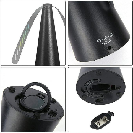 Ventilator Exterior, , Repelent pentru Muste/Tantari, Cablu USB, Slot Baterii, 9 x 9 x 20 cm, Negru [2]