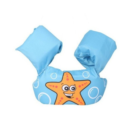 Colace si Piscine - Vesta de salvare pentru copii cu aripioare de inot, , Albastru, Model stea de mare