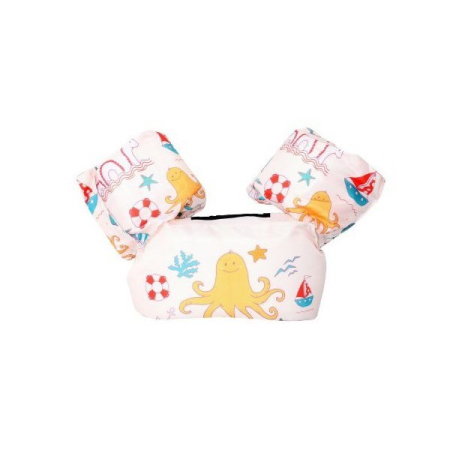 Colace si Piscine - Vesta de salvare pentru copii cu aripioare de inot, , Crem, Model caracatita