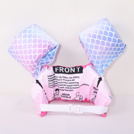 Vesta de salvare pentru copii cu aripioare de inot, , Roz, Model sirena [1]