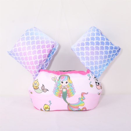 Vesta de salvare pentru copii cu aripioare de inot, , Roz, Model sirena [3]