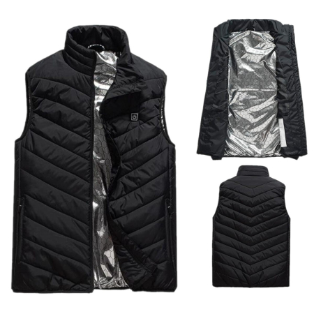 Vesta Inteligenta Incalzita, , Unisex, 2 Zone de Incalzire, Umplutura Bumbac, 3 Trepte de Temperatura, Incarcare USB, Negru, sub 45 kg, Marime S [4]