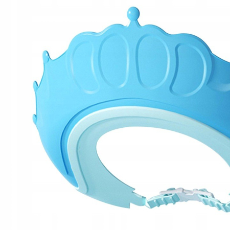 Viziera de Protectie Baie Pentru Copii, Fippy, Model Coronita, Dimensiune ajustabila, Durabil, Usor de curatat, Impotriva Samponului, pentru Ochi si Urechi, TPE+PP, 24x22 cm, Albastru [7]