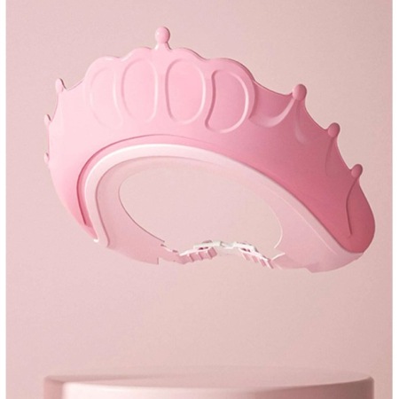 Viziera de Protectie Baie Pentru Copii, Fippy, Model Coronita, Dimensiune ajustabila, Durabil, Usor de curatat, Impotriva Samponului, pentru Ochi si Urechi, TPE+PP, 24x22 cm, Roz [6]