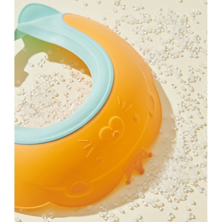 Viziera de Protectie Baie Pentru Copii, Fippy, Model Coronita Leu, Dimensiune ajustabila, Durabil, Usor de curatat, Impotriva Samponului, pentru Ochi si Urechi, TPE+PP, 21x20.5 cm, Portocaliu [7]