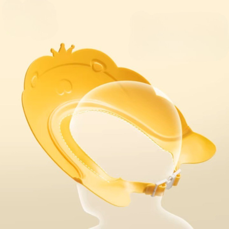 Viziera de Protectie Baie Pentru Copii, Fippy, Model Coronita Leu, Dimensiune ajustabila, Durabil, Usor de curatat, Impotriva Samponului, pentru Ochi si Urechi, TPE+PP, 21x20.5 cm, Galben [2]