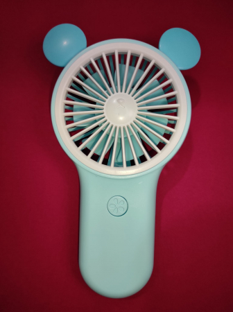 Ventilator de Mana Foarte Puternic cu Acumulator Intern si Incarcare la USB, cu Lumini LED, Premium, Albastru [5]