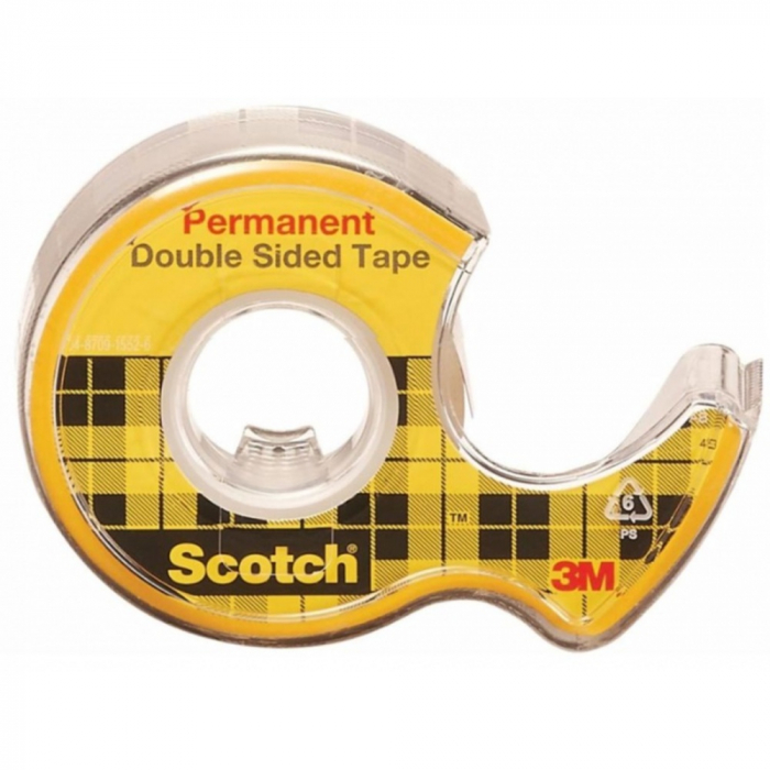 Dispenser cu banda dublu adeziva transparenta, 12mm x 6.3m, 3M - SCOTCH [2]