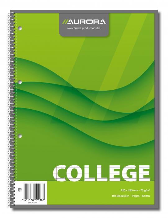 Caiet cu spirala, A4, 80 file - 70g/mp, 4 perforatii, coperti carton, AURORA College - dictando [2]