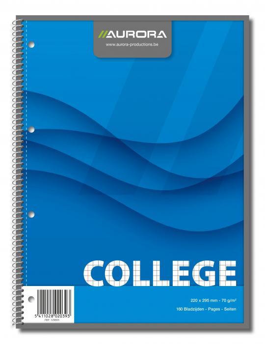 Caiet cu spirala, A4, 80 file - 70g/mp, 4 perforatii, coperti carton, AURORA College - matematica [2]