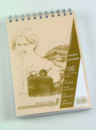 Bloc desen cu spirala, A5, 100 file - 90g/mp, pentru schite creion, AURORA Esquisse [3]