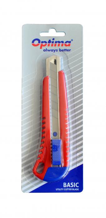 Cutter basic Optima, lama 18mm SK7, sina metalica, ABS [2]
