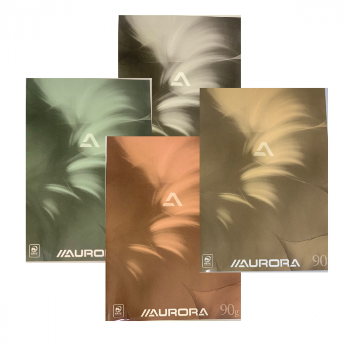 Caiet A4, 60 file - 90g/mp, liniat stanga, coperta carton lucios, AURORA Mano - dictando [2]