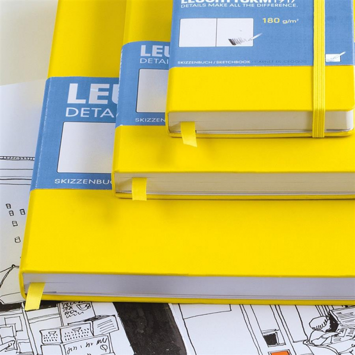 Caiet pentru schite Leuchtturm1917, A6, coperti rigide, verde army, cu elastic, 48 coli - 180g/mp, hartia alba [2]